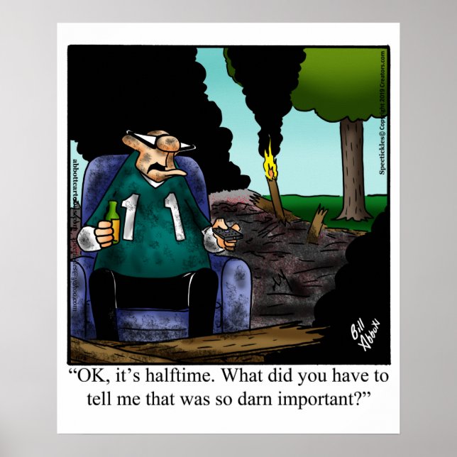 Lustigt fotbollsspel Humor Poster (Framsidan)