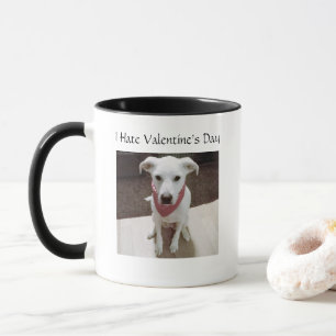 Lustigt foto av Cute Hund Valentine Day Black Mugg