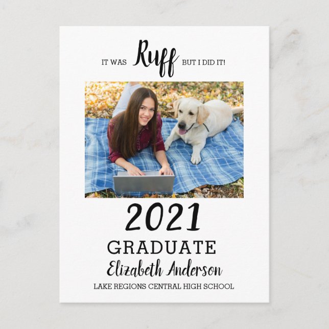 Lustigt foto Det var en tuff klass 2021 Studenten Inbjudan Vykort (Framsida)