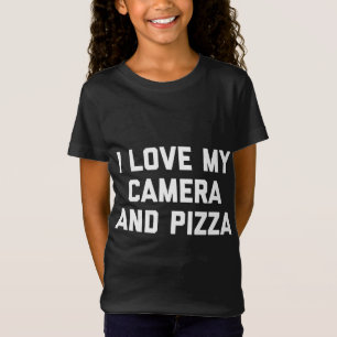 Lustigt fotograf i Kärlek min kamera och Pizza T Shirt