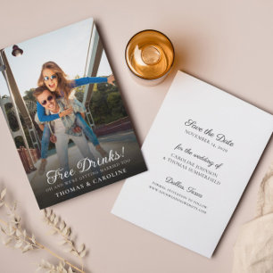 Lustigt fotosparande av Bröllop-meddelande Inbjudningar