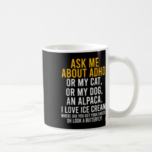 Lustigt fråga mig om adhd Autism Mental Health Med Kaffemugg