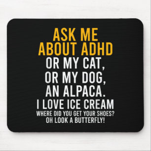 Lustigt fråga mig om adhd Autism Mental Health Med Musmatta