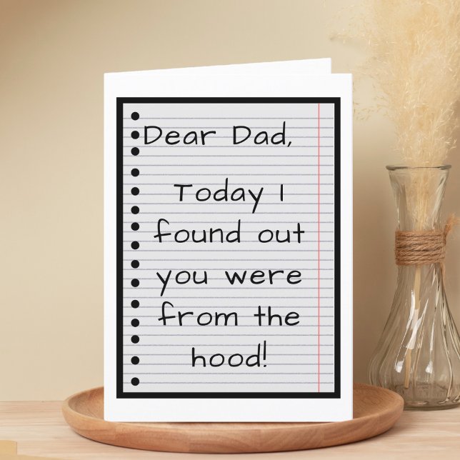 Lustigt från Huvans faderskap Lycklig Fars dag Tack Kort (Funny From the Hood Fatherhood Happy Father's Day Thank You Card
)