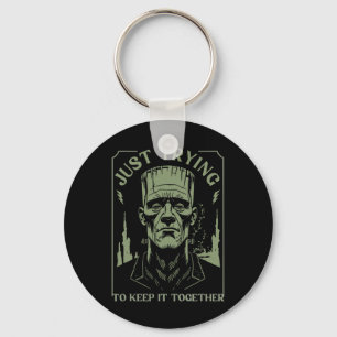 Lustigt Frankenstein Monster försöker bara Behålla Nyckelring