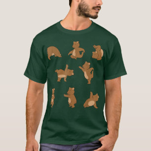 Lustigt Fransk Bear Yoga Pose Namaste Bear Älskare T Shirt