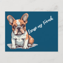Lustigt Fransk Bulldog-vykort Vykort