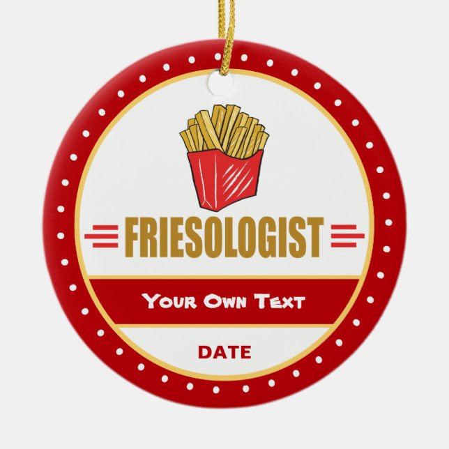 Lustigt Fransk Fries Julgransprydnad Keramik (Framsidan)