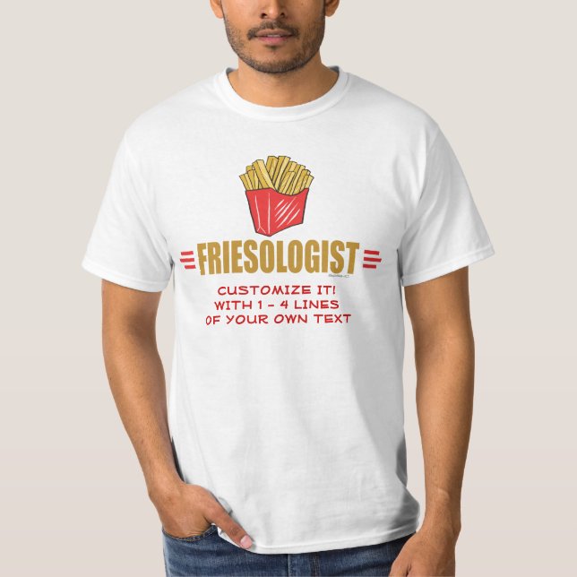 Lustigt Fransk Fries Tee Shirt (Framsida)