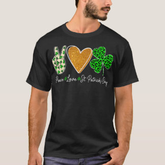 Lustigt Fredstecken Heart Shamrock Peace Kärlek St T Shirt