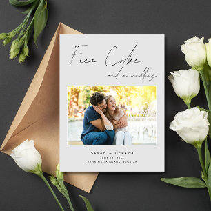 Lustigt Free Cake Bröllop-foto Spara datum Meddelande Vykort