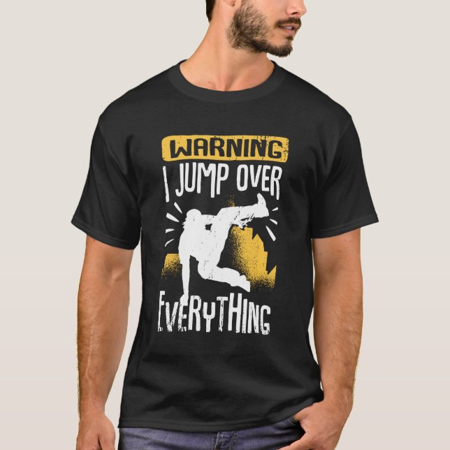 Lustigt Freerunning Freerunner Parkour Traceur Gif T Shirt (Framsida)