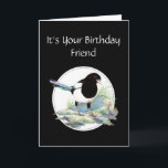 Lustigt, Friend Birthday, Magpie Watercolor Bird Kort<br><div class="desc">Om du love birds,  naturen eller djurlivet och särskilt Magpies skulle det göra ett underbart födelsedagskort,  com</div>