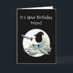 Lustigt, Friend Birthday, Magpie Watercolor Bird Kort<br><div class="desc">Om du love birds,  naturen eller djurlivet och särskilt Magpies skulle det göra ett underbart födelsedagskort,  com</div>