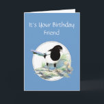 Lustigt, Friend Birthday, Magpie Watercolor Bird Kort<br><div class="desc">Om du love birds,  naturen eller djurlivet och särskilt Magpies skulle det göra ett underbart födelsedagskort,  com</div>