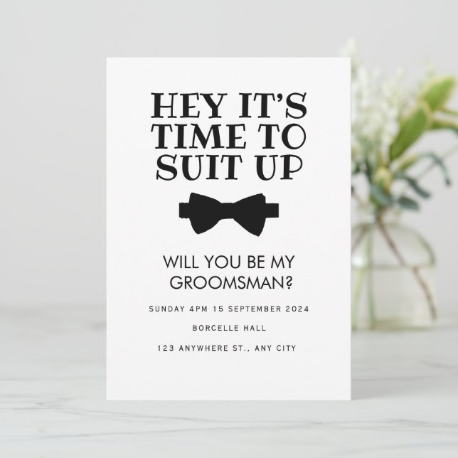 Lustigt Frieri kort, Groomsman frieri Inbjudningar (Stående Fram)