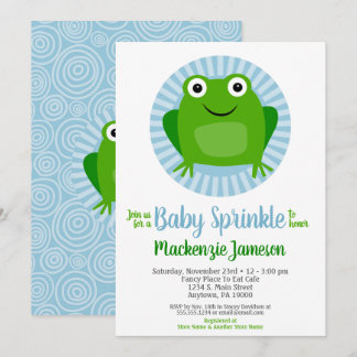 Lustigt Frog Boys Baby Sprinkle-inbjudan Inbjudningar
