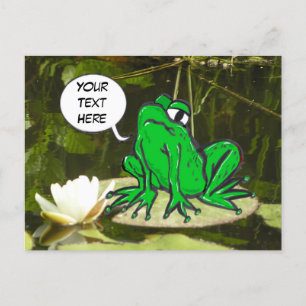 Lustigt Frog Cust. Textvykort Vykort