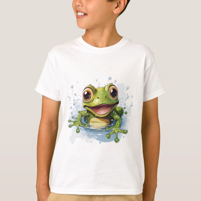 Lustigt Frog for Boys - Ribbit Roligt! T Shirt (Framsida)