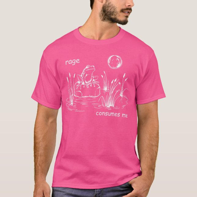 Lustigt Frog konsumerar mig Rage Frog T Shirt (Framsida)