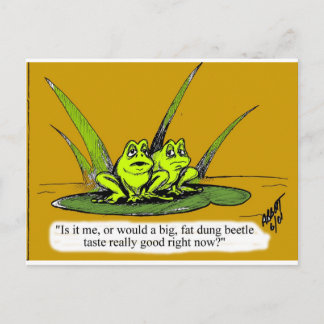 Lustigt Frog Tecknad Gift! Vykort