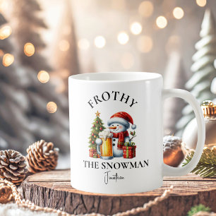 Lustigt Frosty Personligen Snögubbe Kaffemugg