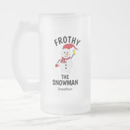 Lustigt Frosty Snögubbe med Beer Personlig Kaffemugg