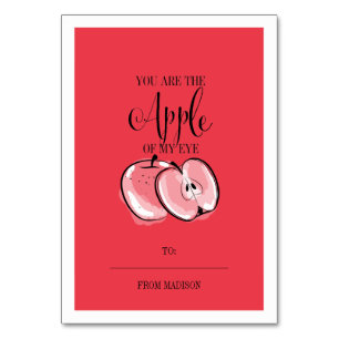 Lustigt Fruit Pun Apple Classroom Valentine Card Bordsnummer