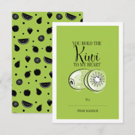 Lustigt Fruit Pun Kiwi Classroom Valentine Card Inbjudningar