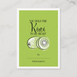 Lustigt Fruit Pun Kiwi Classroom Valentine Card Tidsbeställning Kort