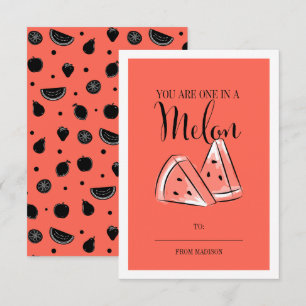 Lustigt Fruit Pun Melon Classroom Valentine Card Inbjudningar