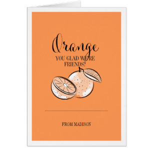 Lustigt Fruit Pun Orange Valentine Card Hälsningskort