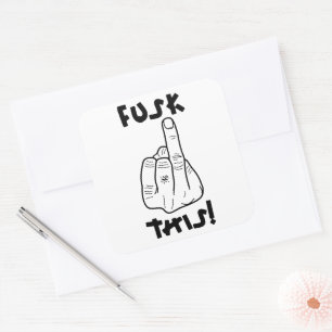 Lustigt frustrationsuttryck (falsk f-bomb) v1 fyrkantigt klistermärke