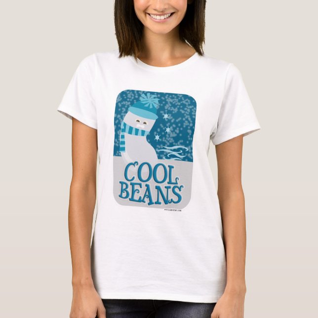 Lustigt fryst Coola Bönor Cute Tecknad Tee Shirt (Framsida)