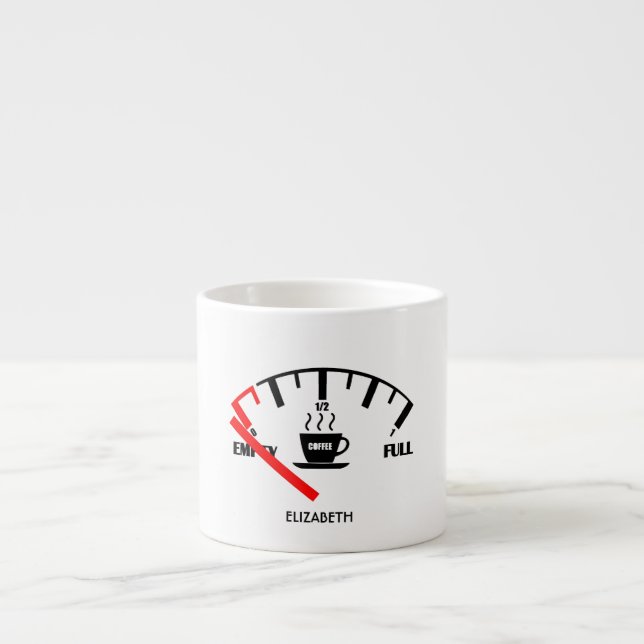 Lustigt Fuel Gage Coffee Mugg-tid för att hämta ka Espressomugg (Framsidan)