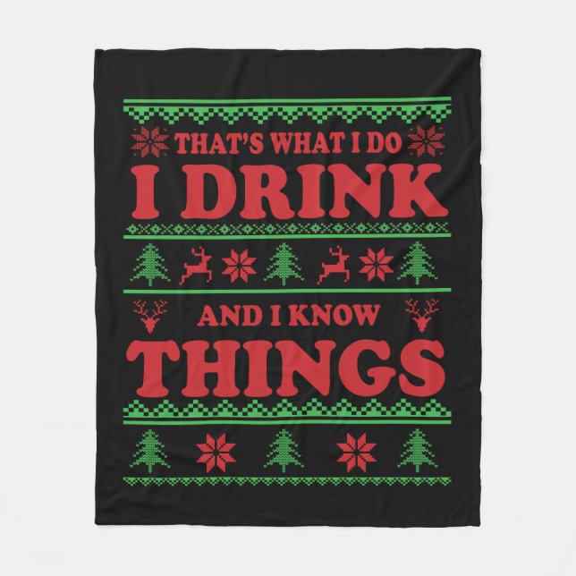 Lustigt ful christmas sweater whiskey ord fleecefilt (Framsidan)