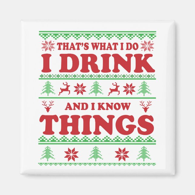 Lustigt ful christmas sweater whiskey ord magnet (Framsidan)