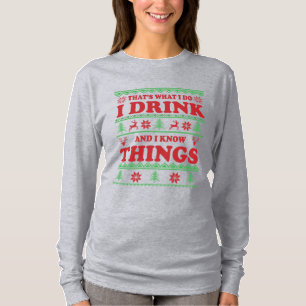 Lustigt ful christmas sweater whiskey ord t shirt