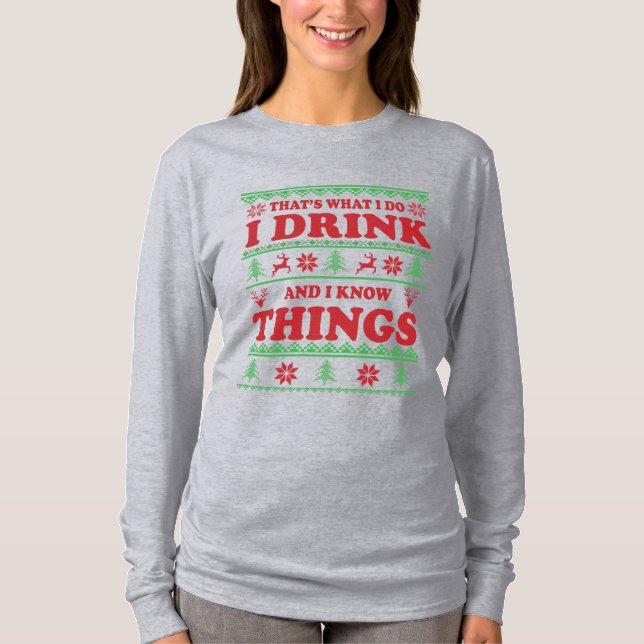 Lustigt ful christmas sweater whiskey ord t shirt (Framsida)