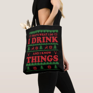 Lustigt ful christmas sweater whiskey ord tygkasse