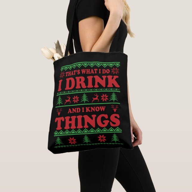 Lustigt ful christmas sweater whiskey ord tygkasse (Närbild)