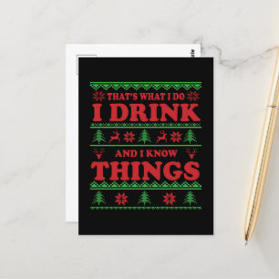 Lustigt ful christmas sweater whiskey ord vykort