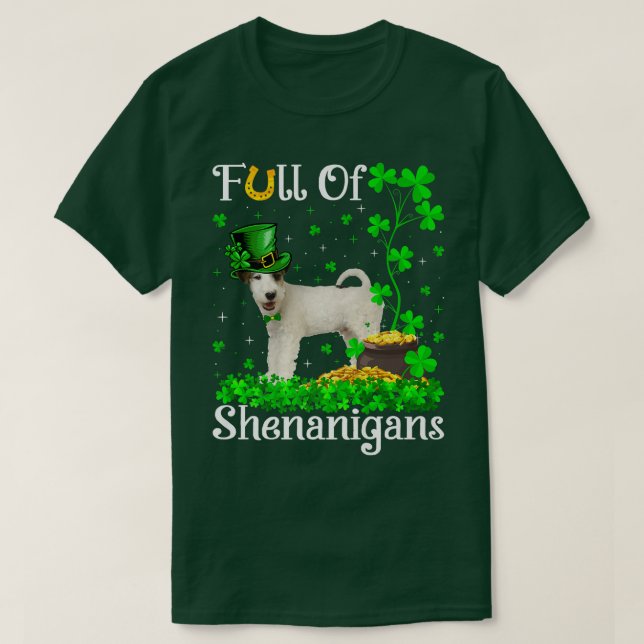 Lustigt Fullt av Shenanigans for Terrier Hund St P T Shirt (Design framsida)