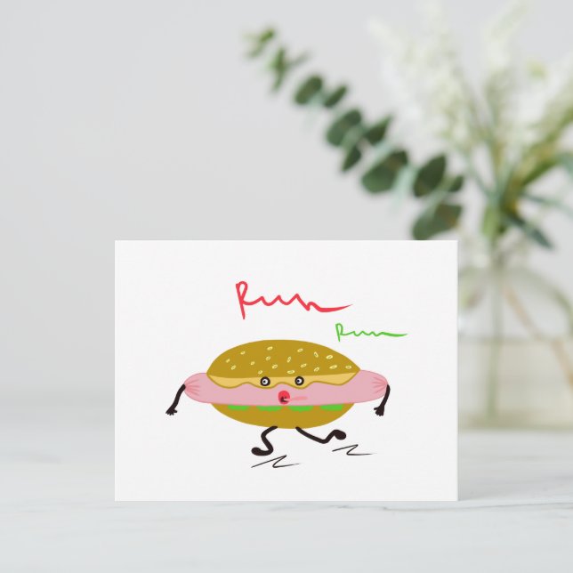 Lustigt fungerande hotdog vykort (Stående Fram)