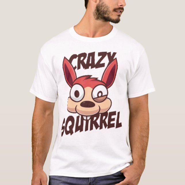 Lustigt galet ekorre t shirt (Framsida)