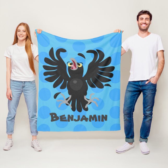 Lustigt galna tecknader av kråkans korv fleecefilt (På plats)