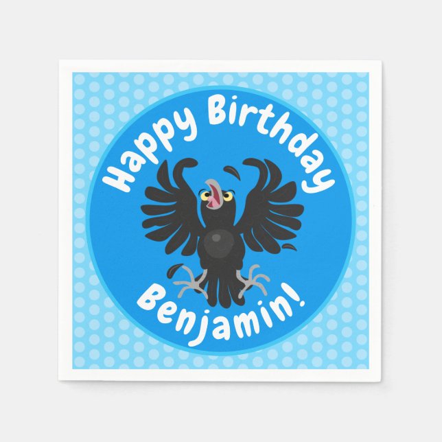 Lustigt galna tecknader av kråkans korv pappersservett (Framsidan)