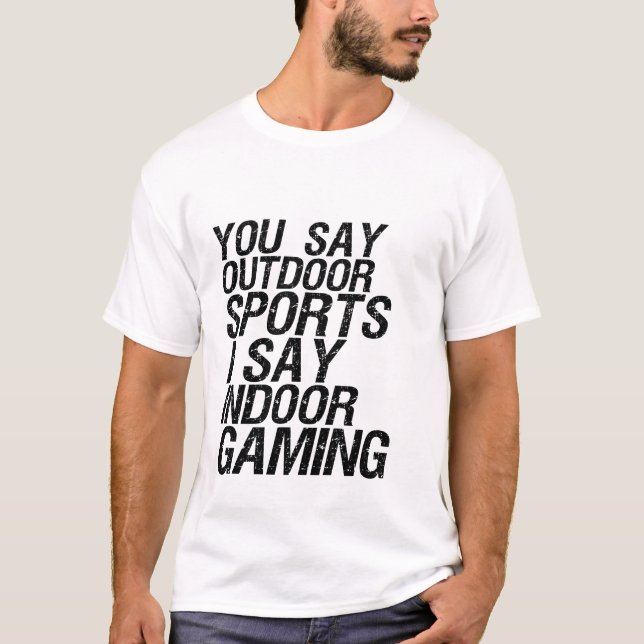 Lustigt Gamer Humor T-shirt... Jag säger "spel ino T-shirt (Framsida)