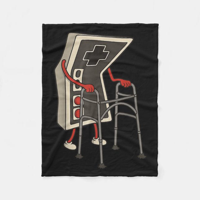 Lustigt gammalt spel Retro 80s 90s videospelsverkt Fleecefilt (Framsidan)