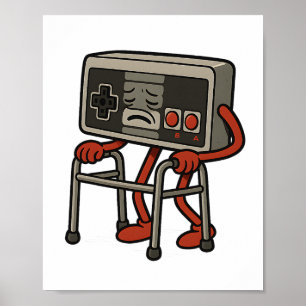 Lustigt gammalt spel Retro 80s 90s videospelsverkt Poster